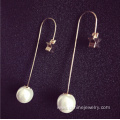 Customized Pearl Pendant Earrings Sweet Alloy Star Ear Studs